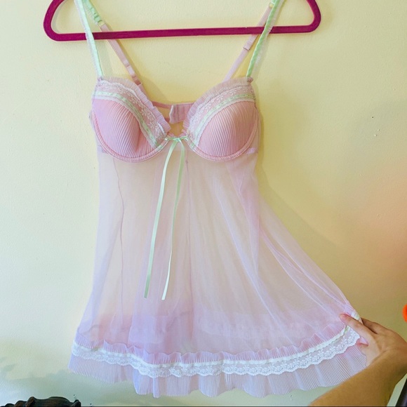 Vintage Lingerie Baby Doll Sheer Pastel Gown - Picture 1 of 4